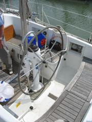 Viewing the boat pre-purchase at Levington