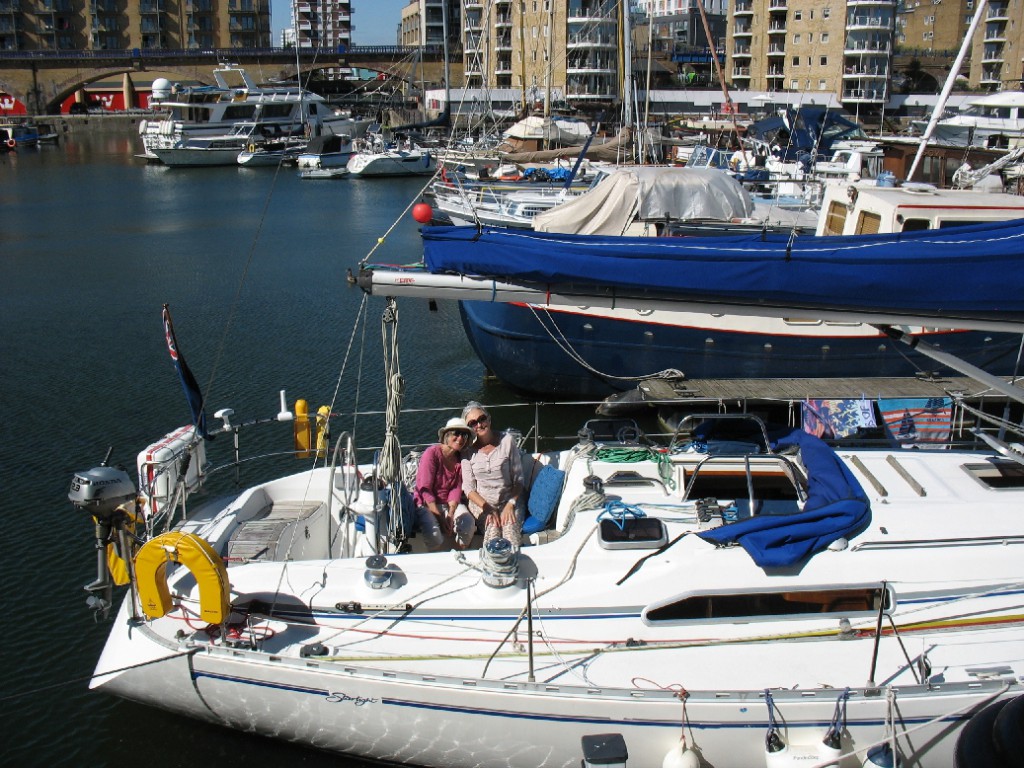 Anne and Jen on board in Limehouse