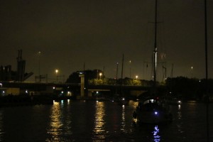 Waiting for first bridge - night convoy